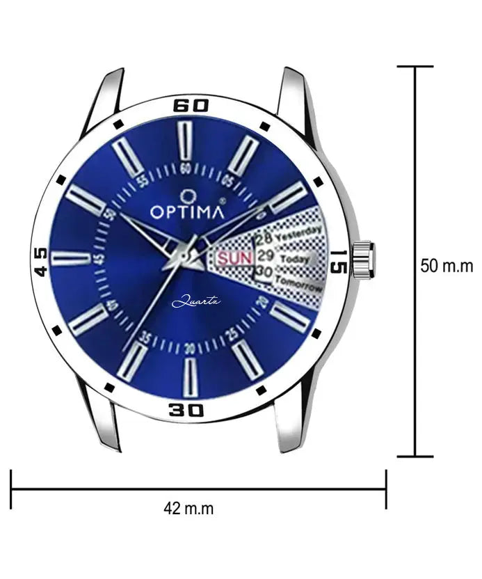 BLUE DIAL DAY & DATE FUNCTIONING Analog Watch - For Men -OMD-616 Optima