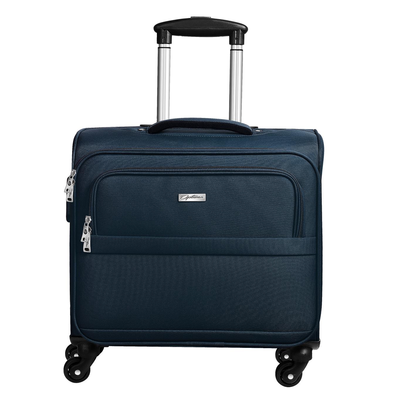OPTIMA Overnighter Small Cabin Luggage Premium Trolley Luggage -Capacity: 35 liters- Blue optima-bags