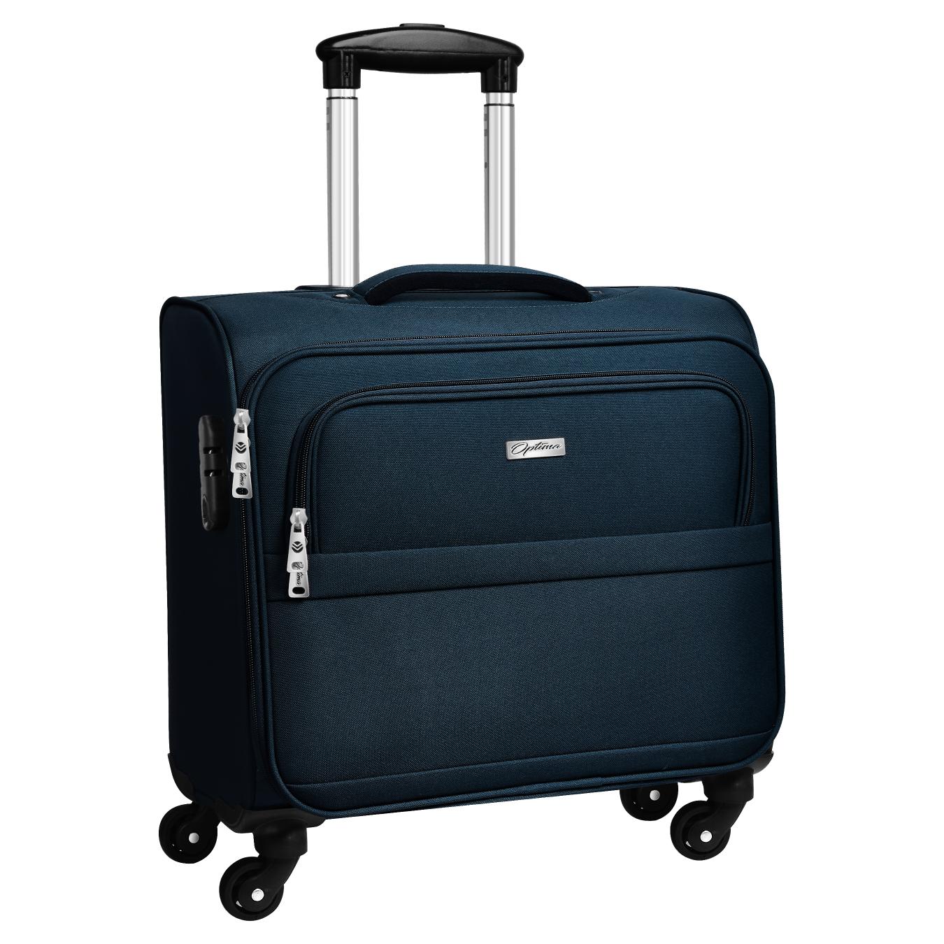 OPTIMA Overnighter Small Cabin Luggage Premium Trolley Luggage -Capacity: 35 liters- Blue optima-bags