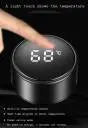 Stainless Steel Sports Water Bottle with LED Temperature Display,Double Wall Vacuum Insulated Water Bottle, Stay Hot for 24 Hrs,Cold for 24 Hrs (Pure Black) 500 milliliters Optima