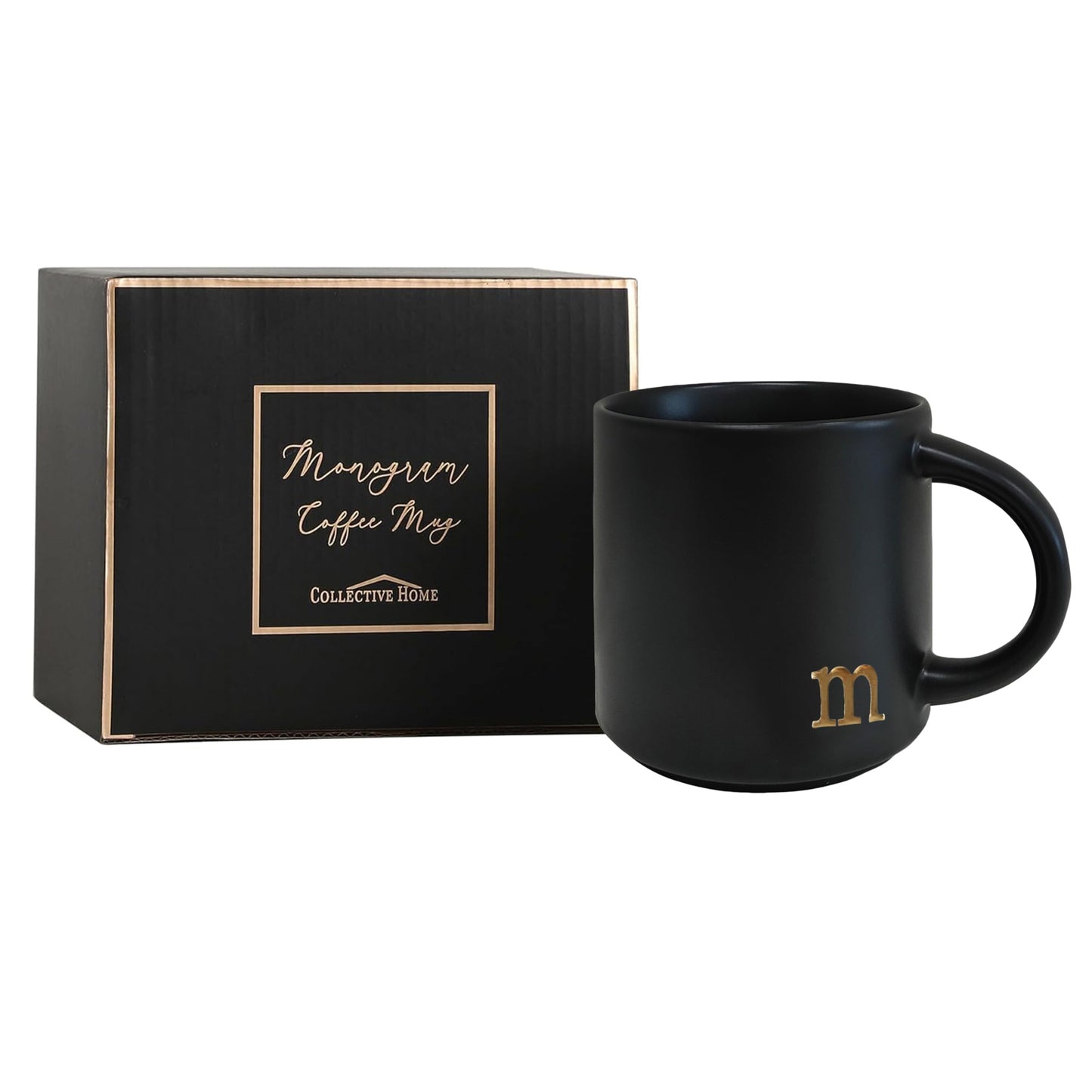 Optima Elegant Monogram Ceramic Coffee Mug - 15 oz Personalized Gift