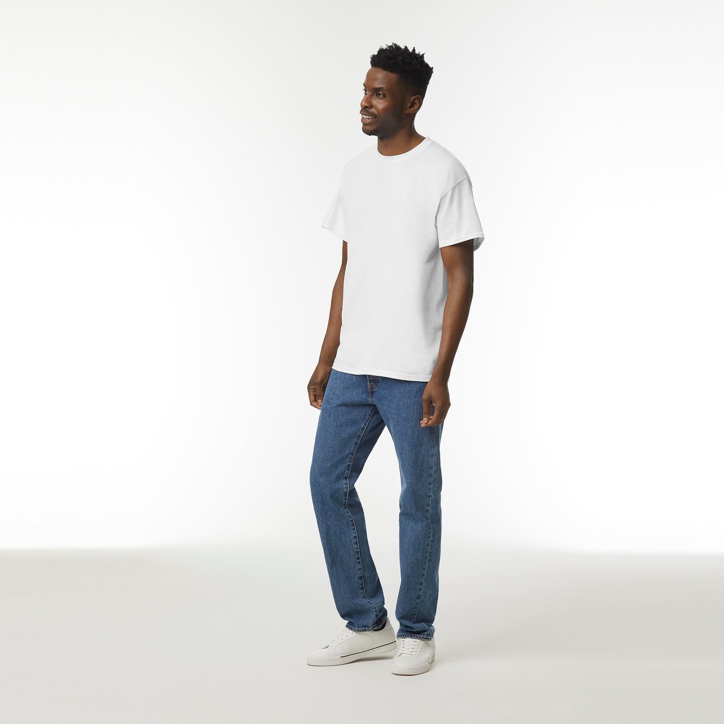 Optima Premium Heavy Cotton T-Shirt - White, Large, 10-Pack