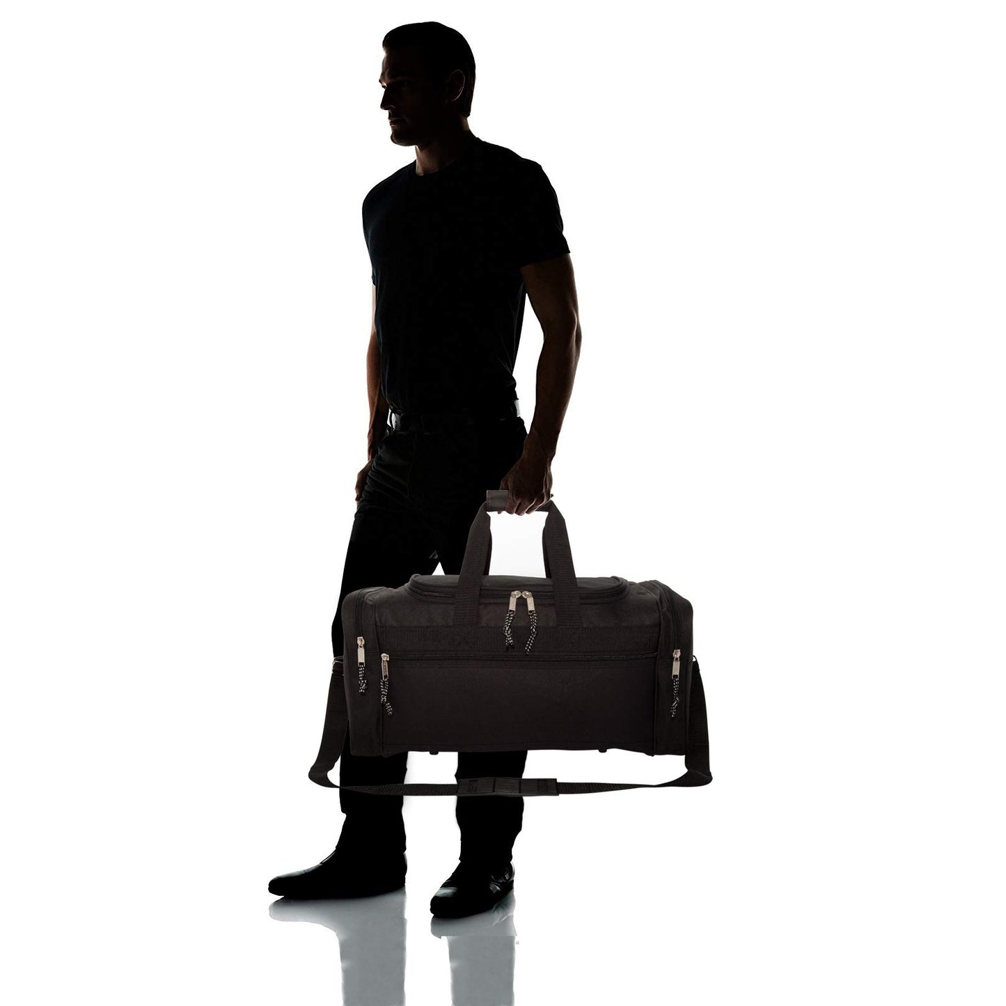 Optima Premium 21" Sports Duffle Bag - Adjustable Strap, Black