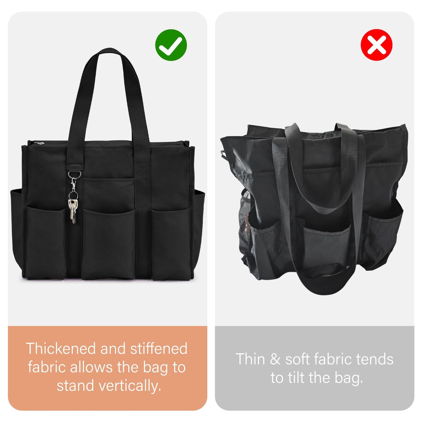 Optima Premium Waterproof Large Tote Bag - 12 Pocket Utility Design