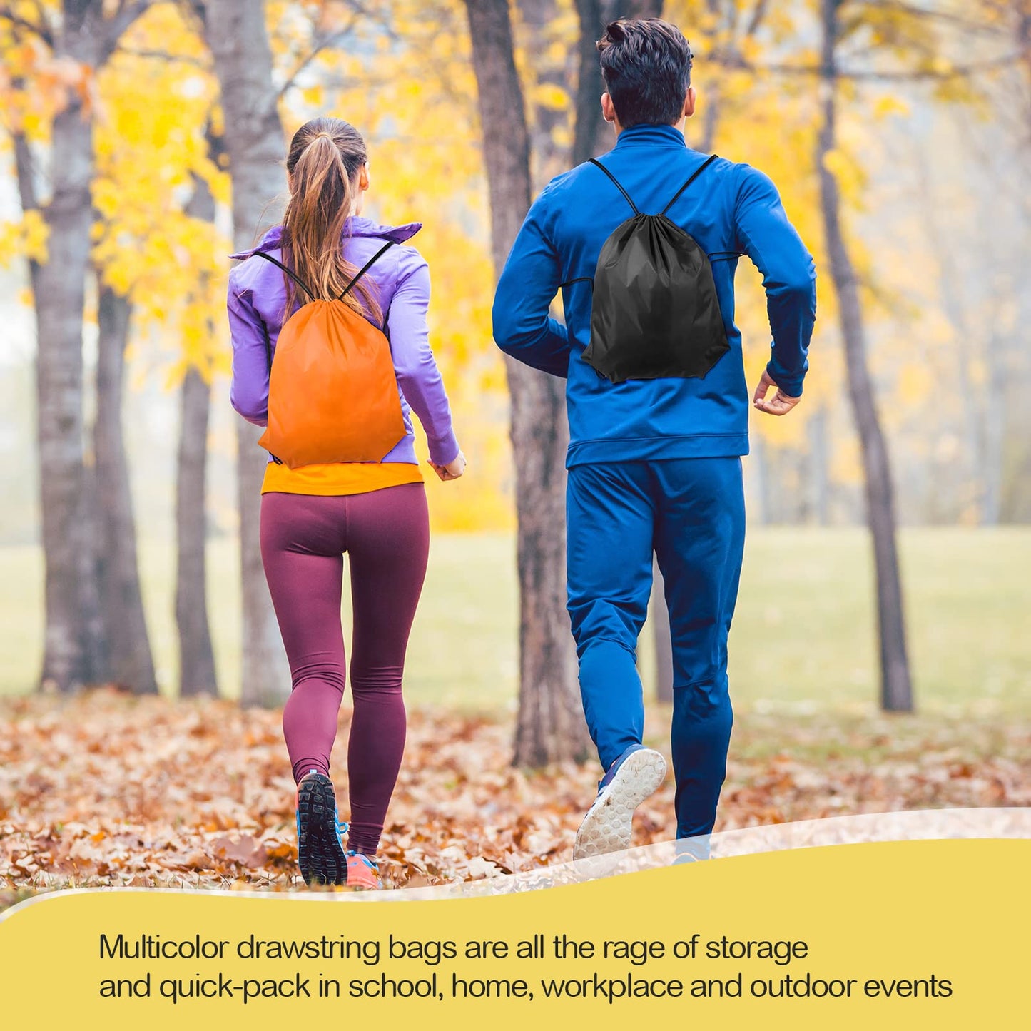 Optima Premium Drawstring Backpack - 100 Pcs, Polyester, 10 Colors