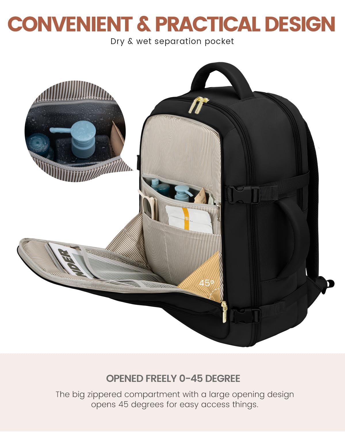 Optima Premium Travel Backpack - 40L, Water-Resistant, Unisex