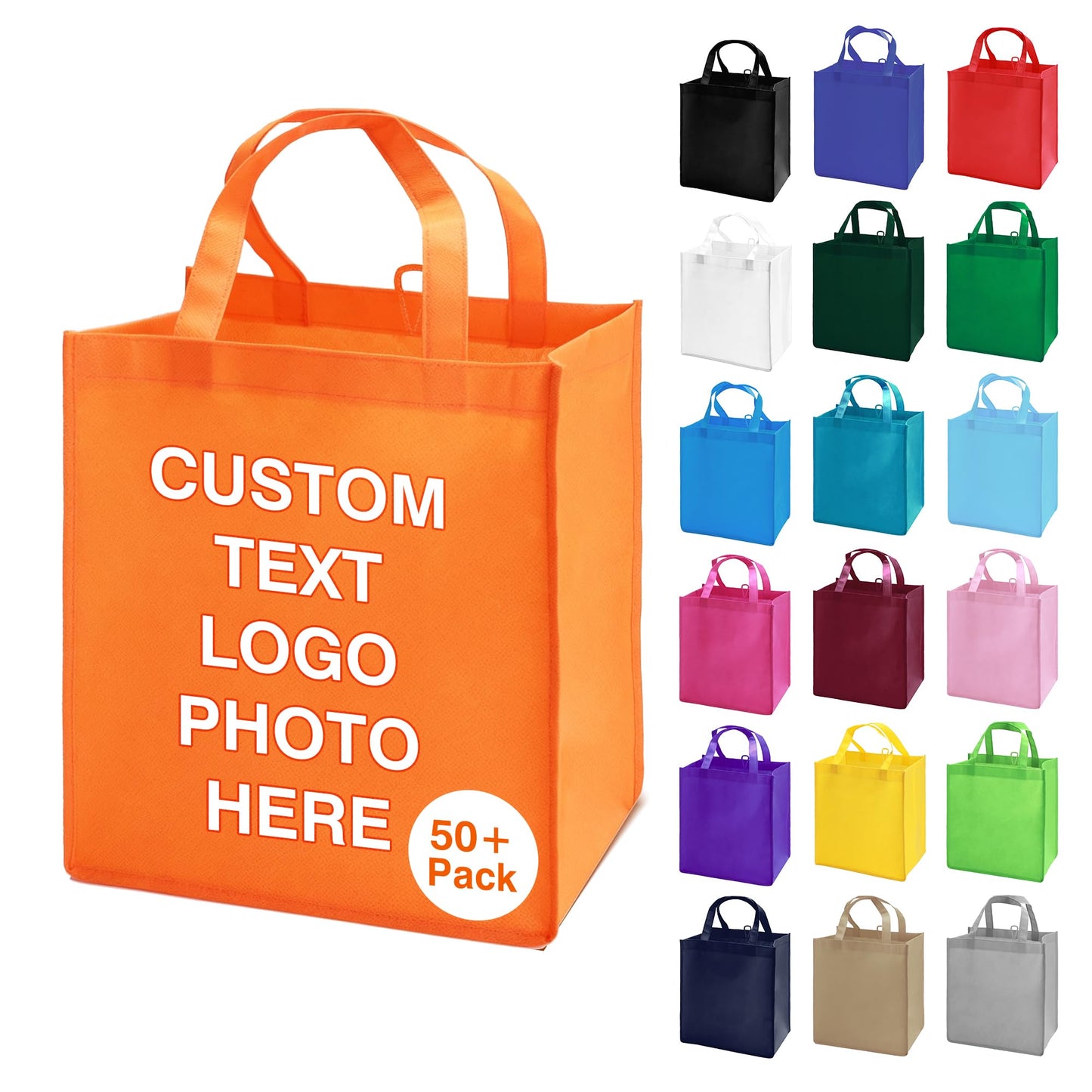 Optima Customizable Reusable Tote Bags - Bulk 100/200/500 Pack