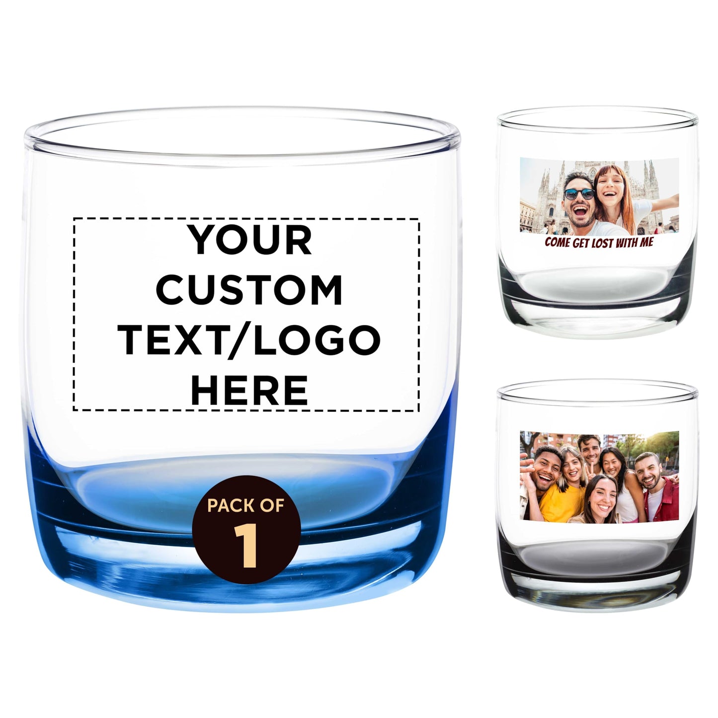 Optima Personalized Whiskey Glass - 10 oz Heavy Base Old Fashioned