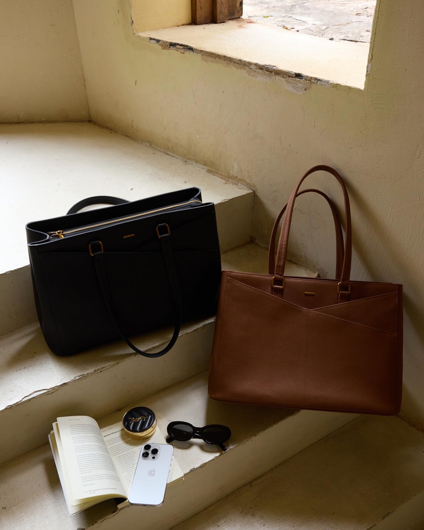 Optima Premium Leather Laptop Tote Bag - 15.6 Inch Waterproof