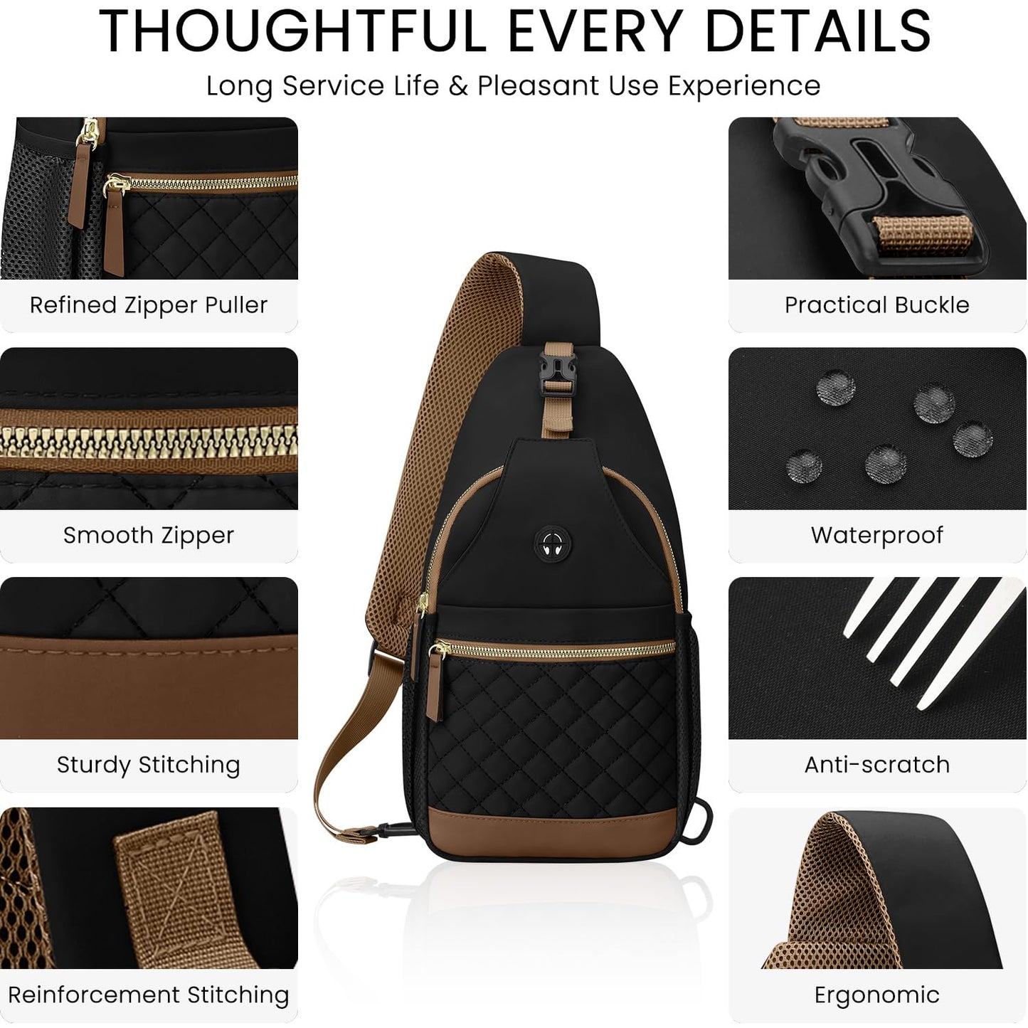 Optima Premium Small Crossbody Sling Backpack - Travel & Casual Use