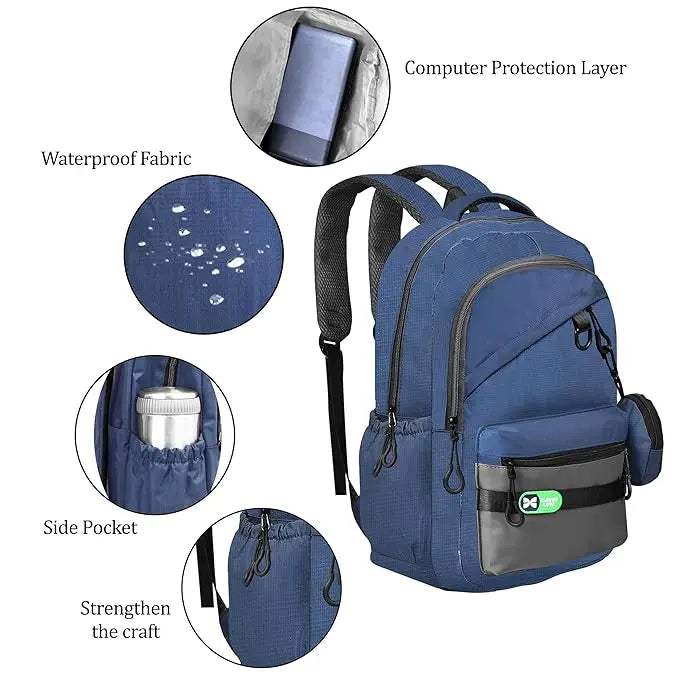 Clouds Love Stylish & Trendy Water Resistant High Storage School Collage Travel Backpack(Blue) Bag for Boys & Girls optima-bags