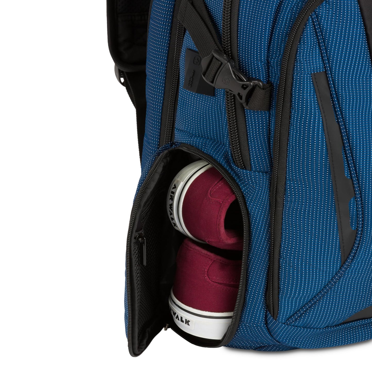 Optima Tech Elite 16” Laptop Backpack - USB, Travel-Ready, Black/Blue