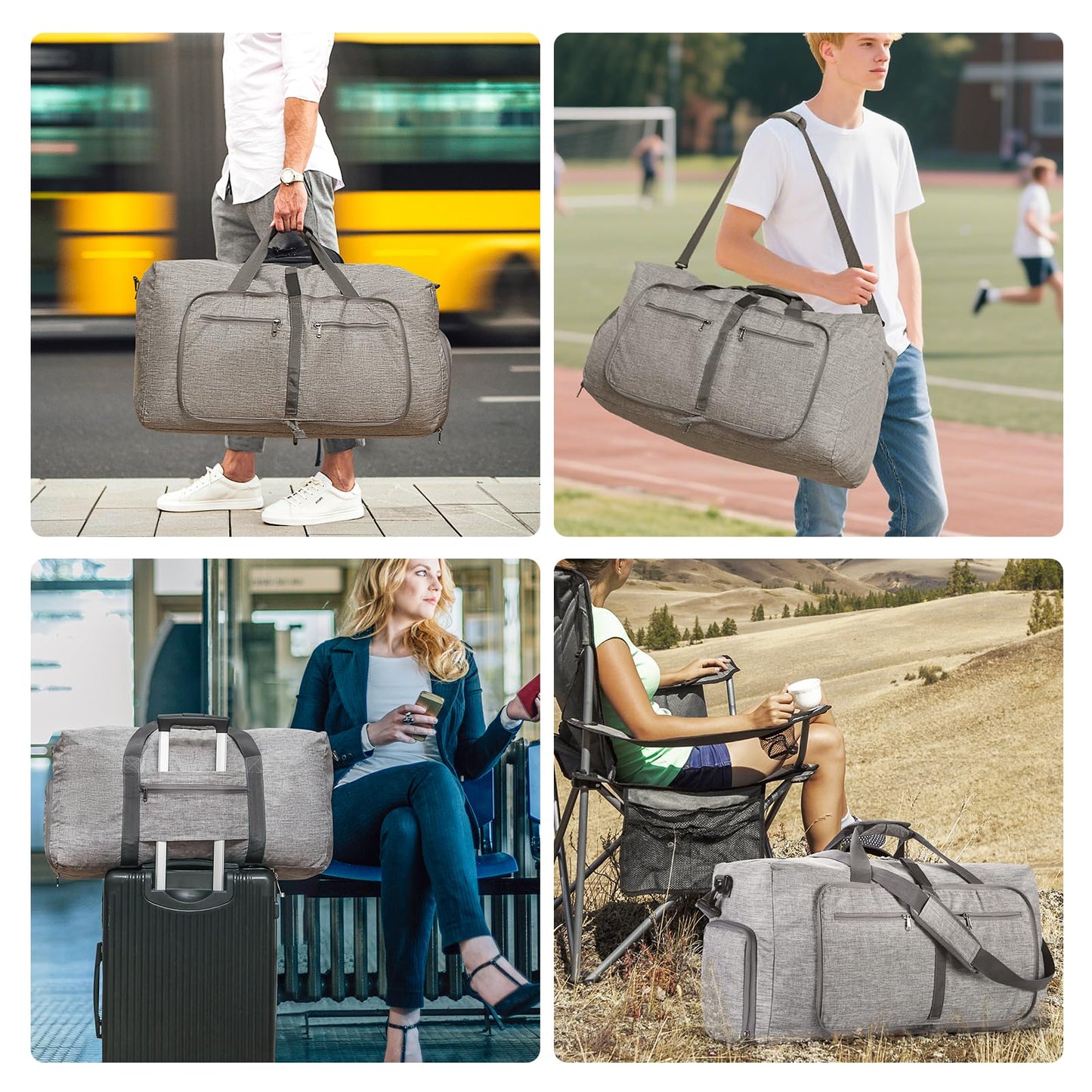 Optima Premium 40L Water-Resistant Duffel Bag with Shoe Compartment
