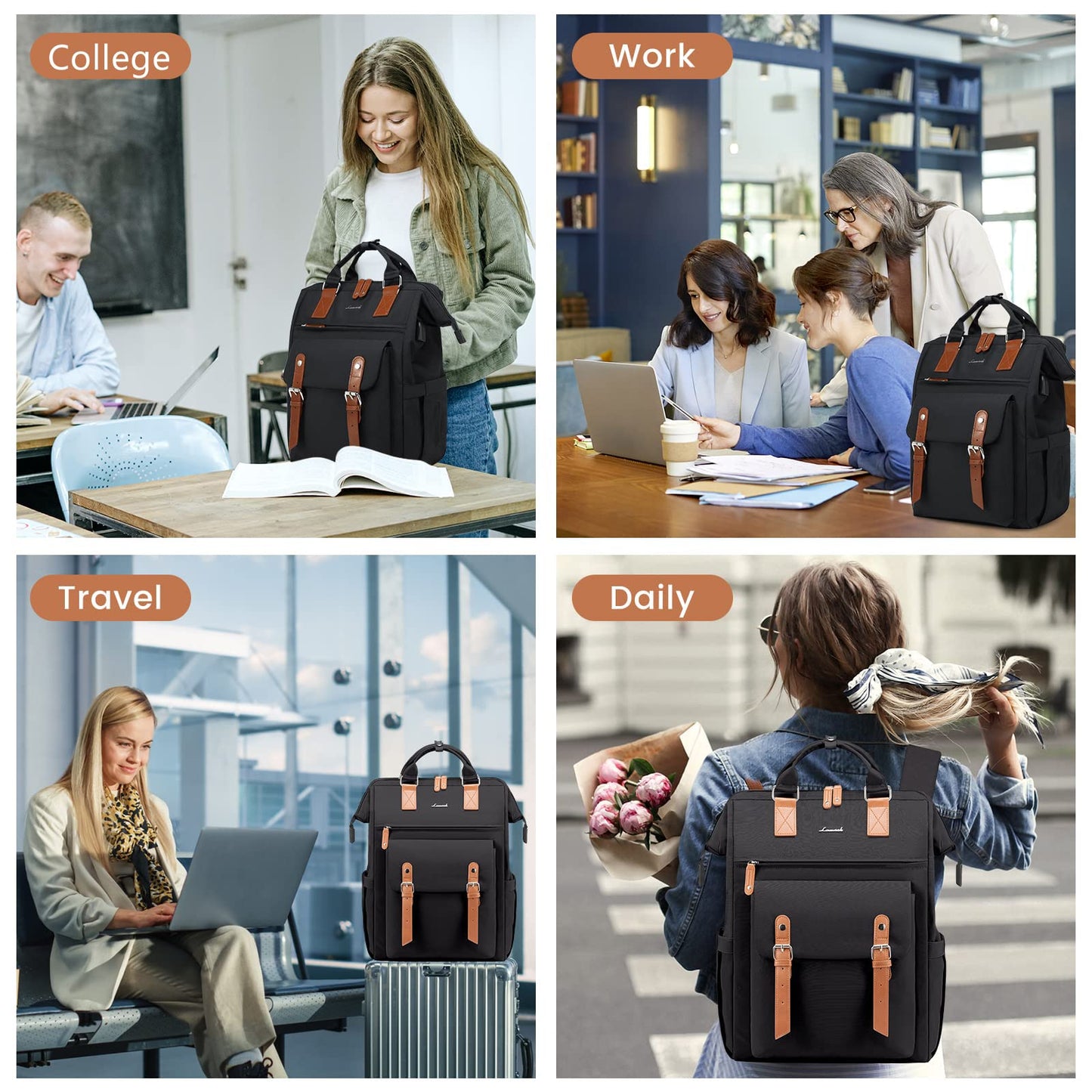 Optima Premium 15.6 Inch Laptop Backpack for Work & Travel