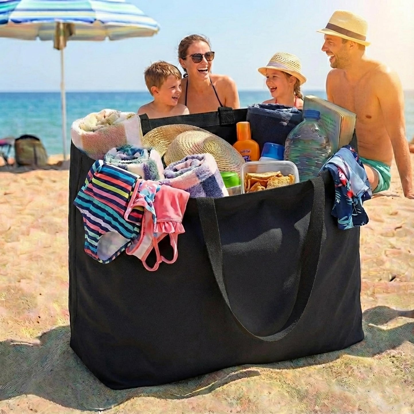 Optima Extra Large Canvas Tote Bag - Reusable Grocery Carrier