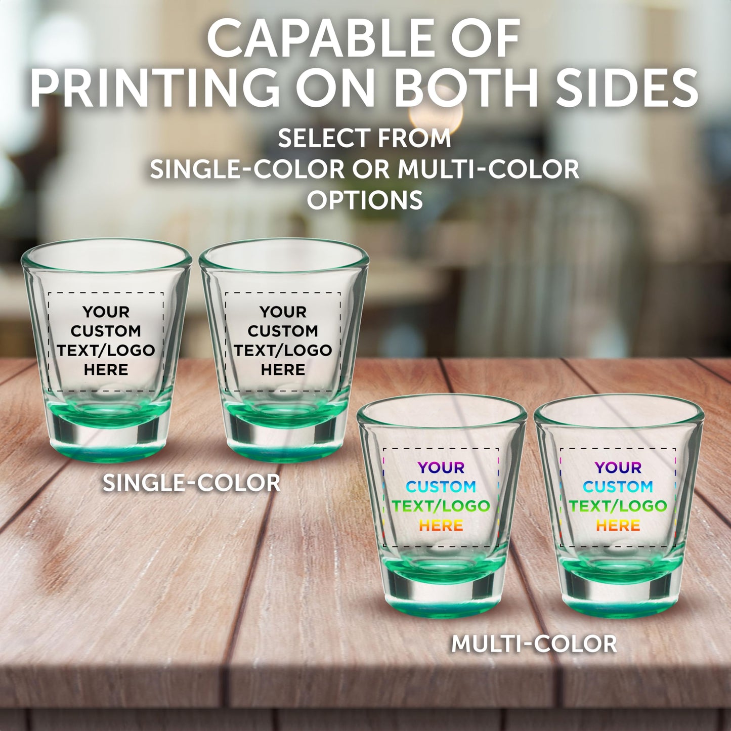 Optima Custom Shot Glasses Set - 1.75 oz, 100 Count for Events
