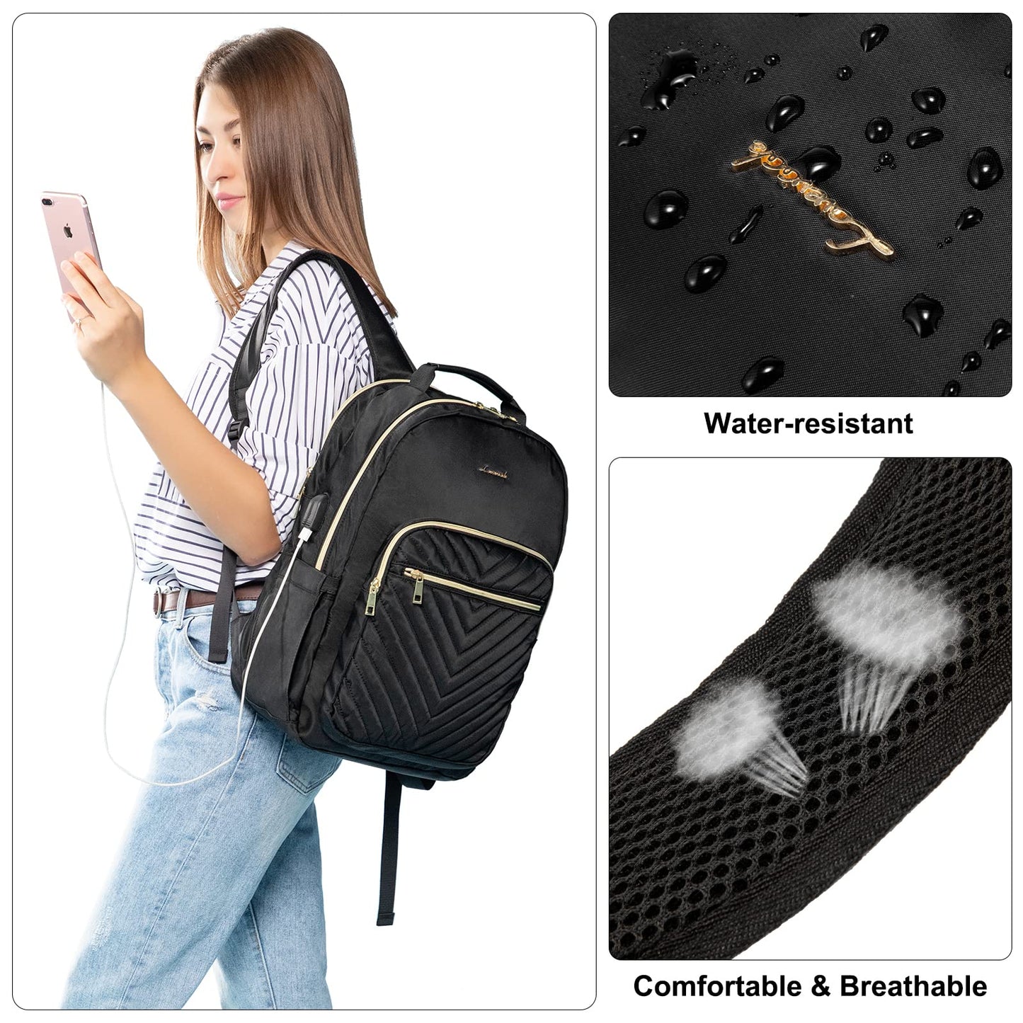Optima Women's 15.6" Laptop Backpack - Waterproof & Anti-Theft