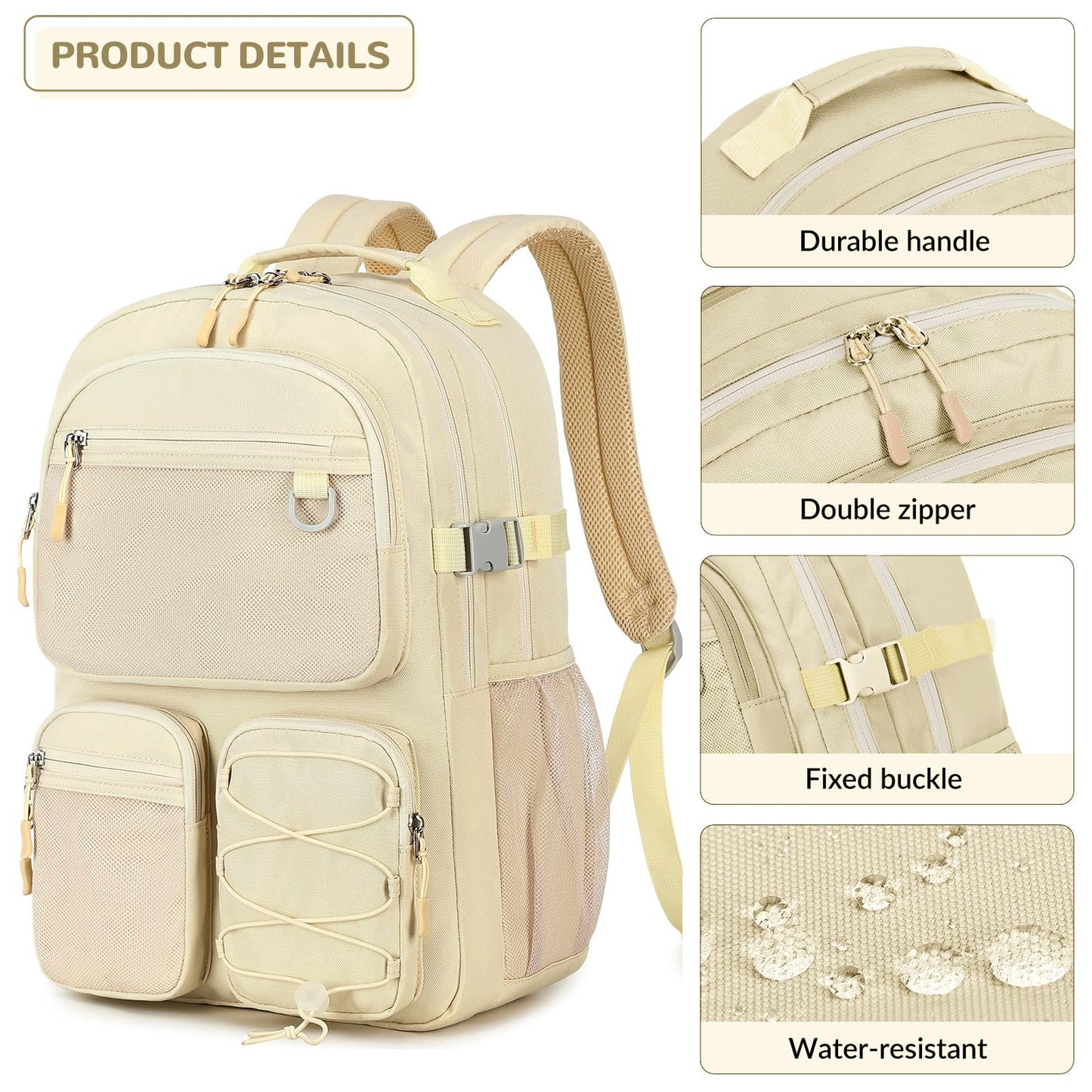 Optima Premium Multi-Pocket Travel Backpack - 15.6" Laptop Compartment