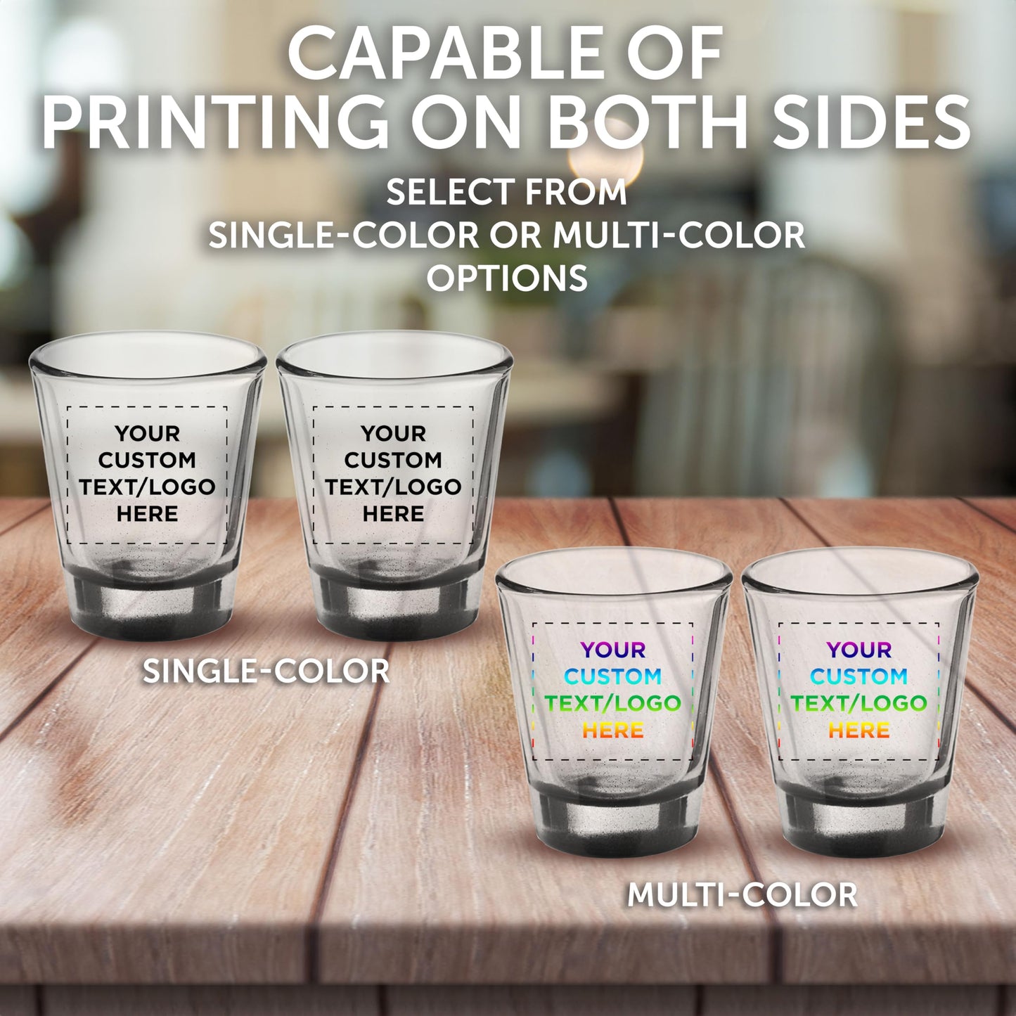 Optima Custom Shot Glasses Set - 1.75 oz, 100 Pack for Events