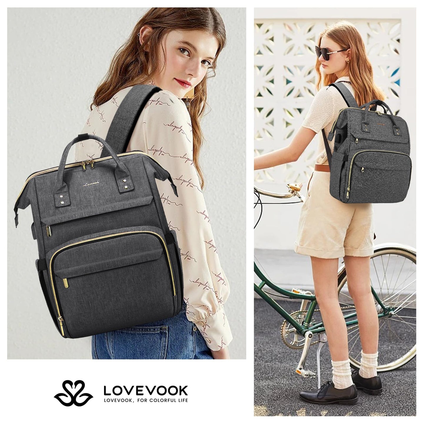 Optima Women's 15.6 Inch Laptop Backpack - Stylish Work & Travel Bag