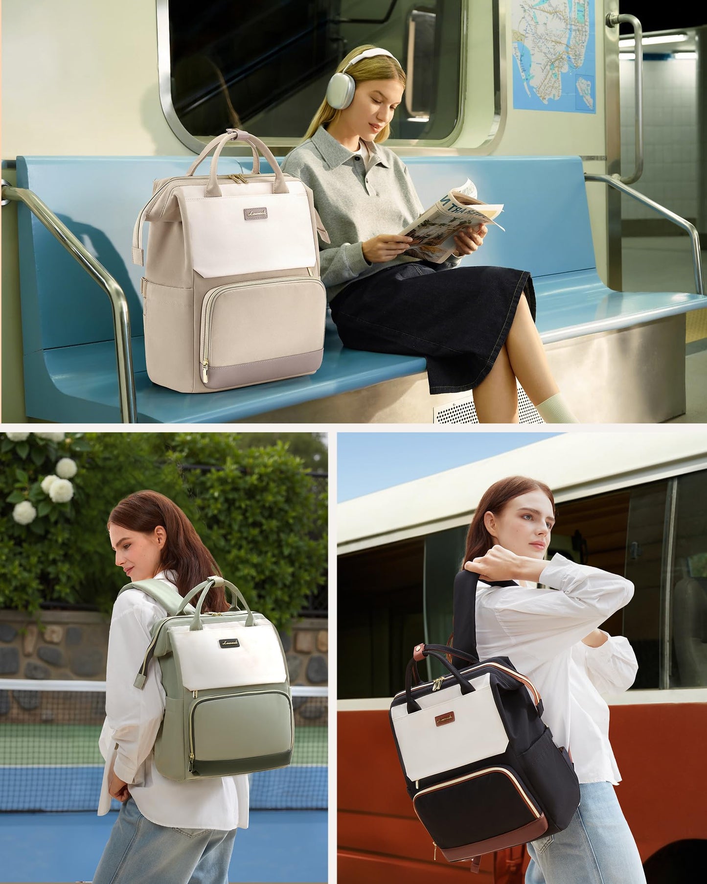 Optima Women's 15.6" Water-Resistant Laptop Backpack - Travel Ready