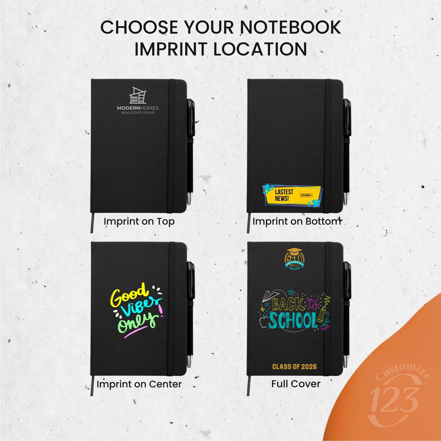 Optima Premium Personalized Leatherette Journal - 5” x 7” - 12 Pack