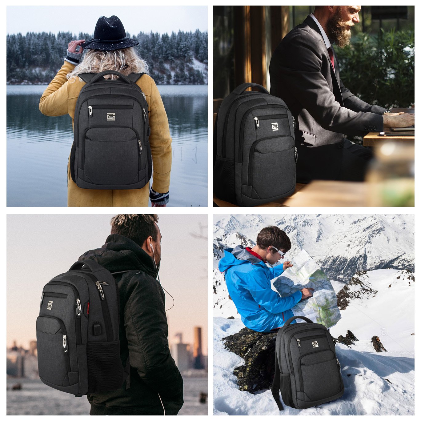 Optima Premium Anti-Theft Laptop Backpack - 15.6 Inch, Water Resistant