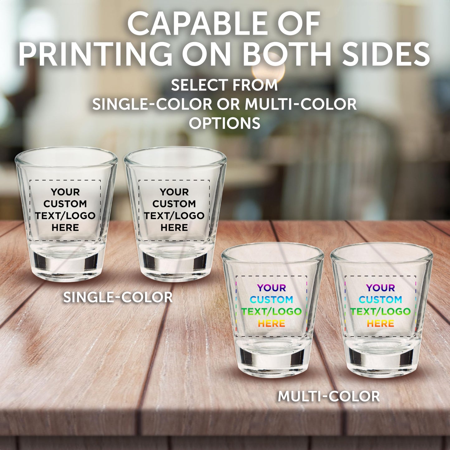 Optima Custom Shot Glasses Set - 1.75 oz, 100 Pack for Events