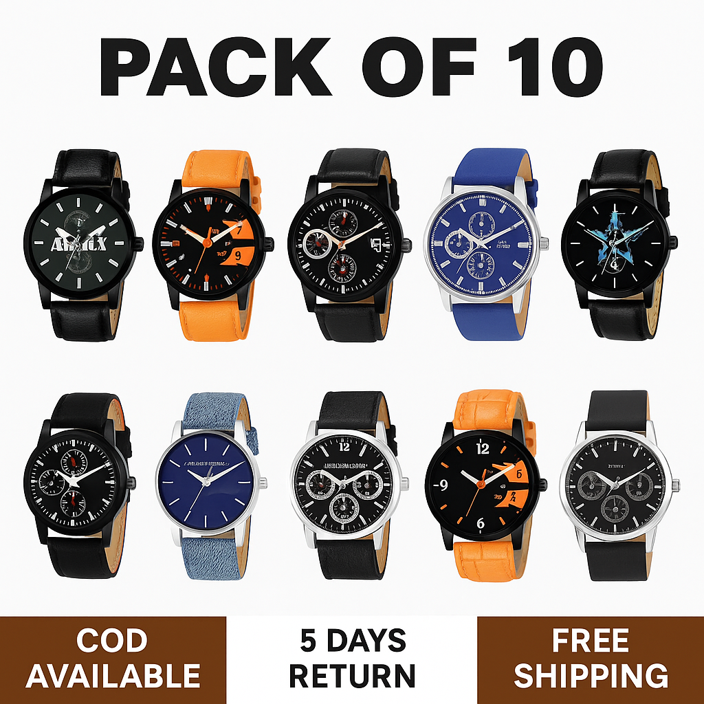 OPTIMA Formal & Casual Analog Watch Combo for Men's and Boys(Pack Of -10) 10 piece watch combo Optima