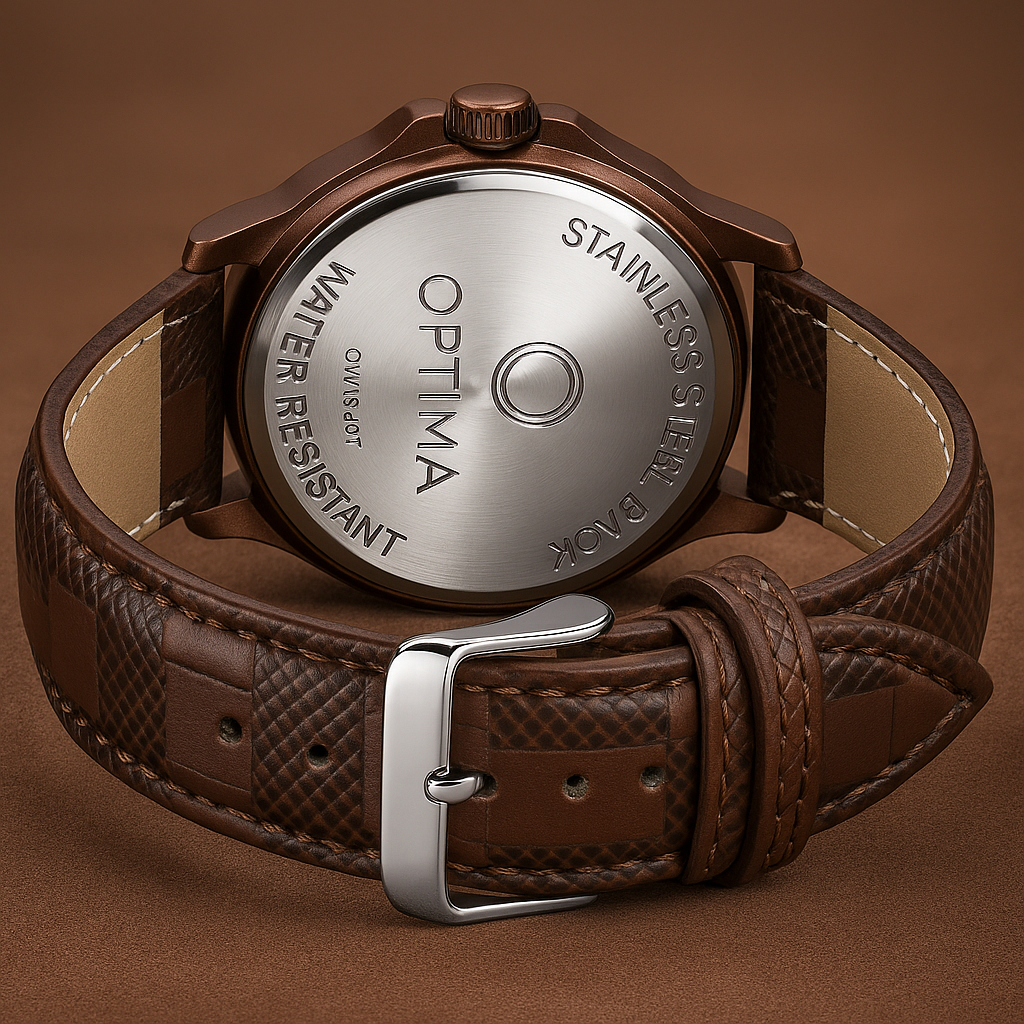 OPTIMA Day&Date Men's Brown Dial Watch – Classic Style, Everyday Comfort optima-bags