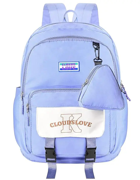Clouds love School Backpacks for Teen Girls - Laptop Backpacks 15.6 Inch College Cute Bookbag Anti Theft Women Casual Daypack(Purple)Combo Optima