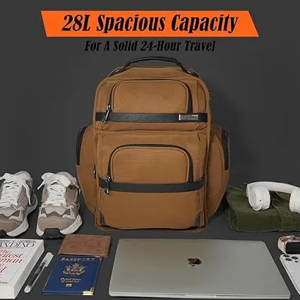OPTIMA 24H Business Laptop Backpack,17-Pockets Work Backpack,28L Durable Business backpack, Professional backpack for men, 16-Inch laptop executive backpack, Business laptop backpack for men Optima Inc