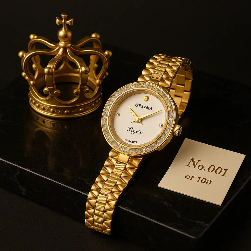 OPTIMA Elite Series Regalia Collection Analog Watch - for Women (Golden/White)(OEM-127) Optima