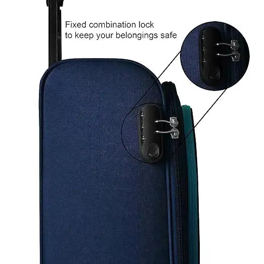 OPTIMA Prion Softside Expandable Roller Luggage (24 inch Colour -Blue) optima-bags