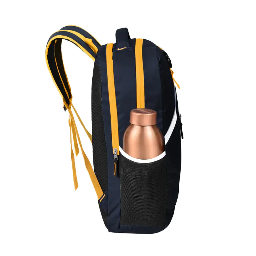 Optima Casual Backpack 28L, 2 Main Compartments, Bottle Pocket, Front Pocket, Padded Shoulder Strap(yellow) Optima