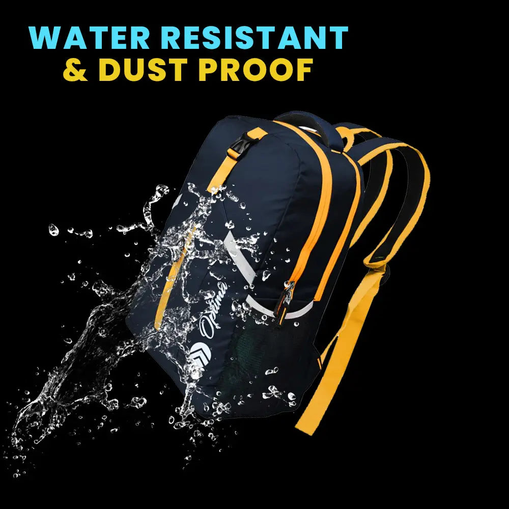 Optima Casual Backpack 28L, 2 Main Compartments, Bottle Pocket, Front Pocket, Padded Shoulder Strap(yellow) Optima