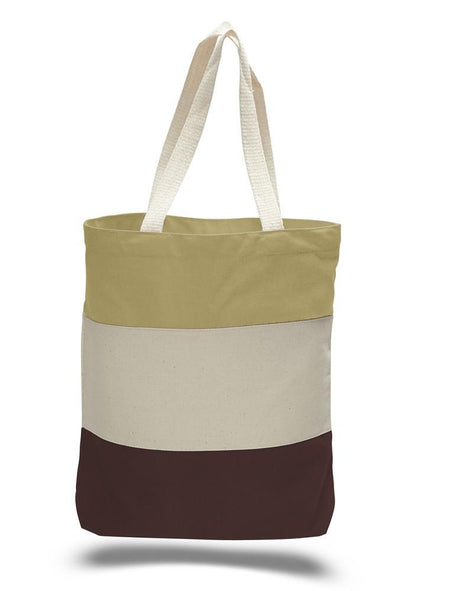 Wholesale Heavy Canvas Tote Bags Tri-Color Optima