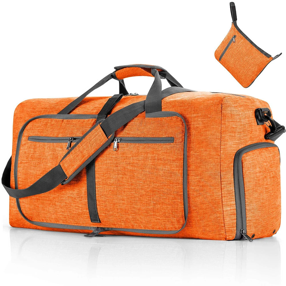 Travel Duffle Bag for Men 65L Foldable Outdoor Travel Duffel Bag with Shoes Compartment Overnight Bag for Men Women Handbag