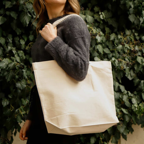 Large Canvas Beach Tote Bag with Fancy Rope Handles- RP260 Optima