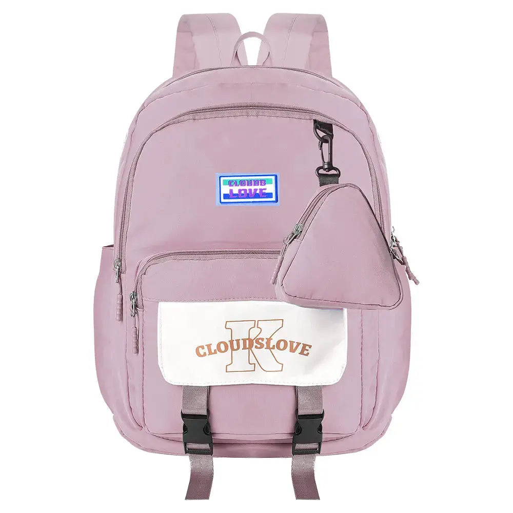 Clouds Love School Backpack for Teen Girls - 15.6 Inch Laptop Bag - Anti-Theft Casual Daypack - Durable Waterproof Nylon