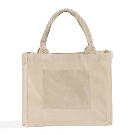 Natural Canvas Wedding Favor Tote Bags with Front Pocket - TF207 Optima