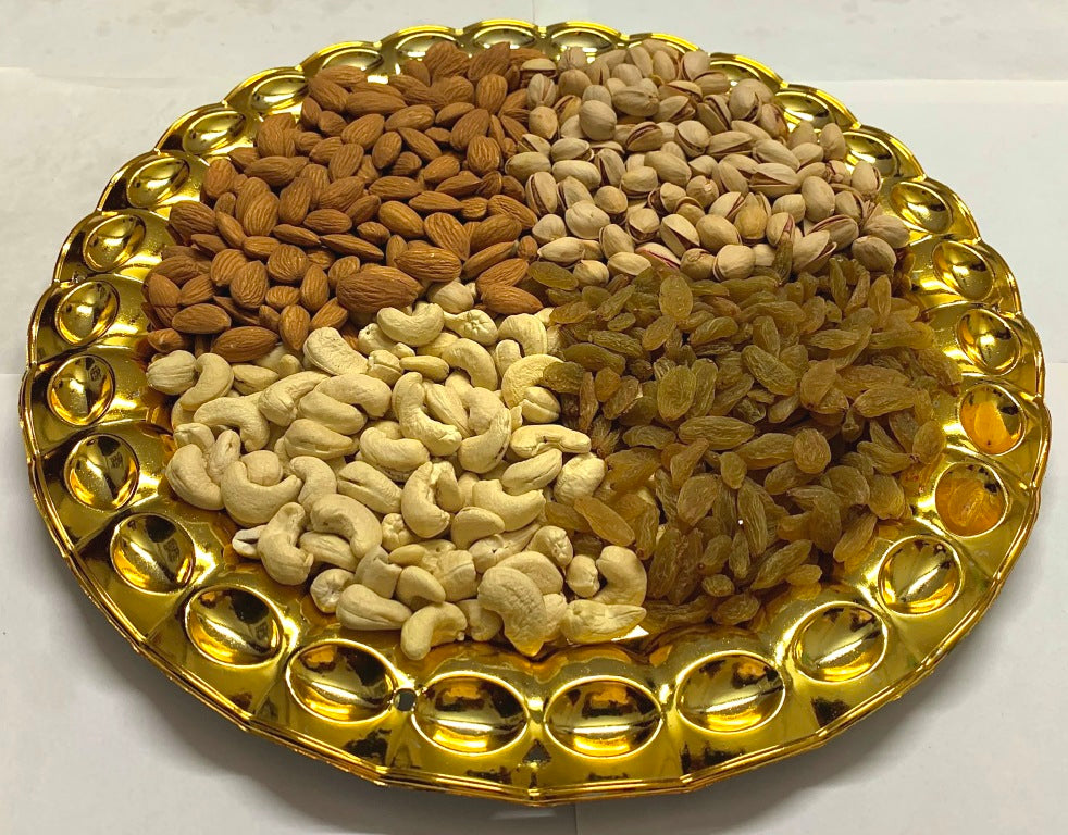 Compact Diwali Dry Fruit Thaal for Staff Gifts, Large 700g