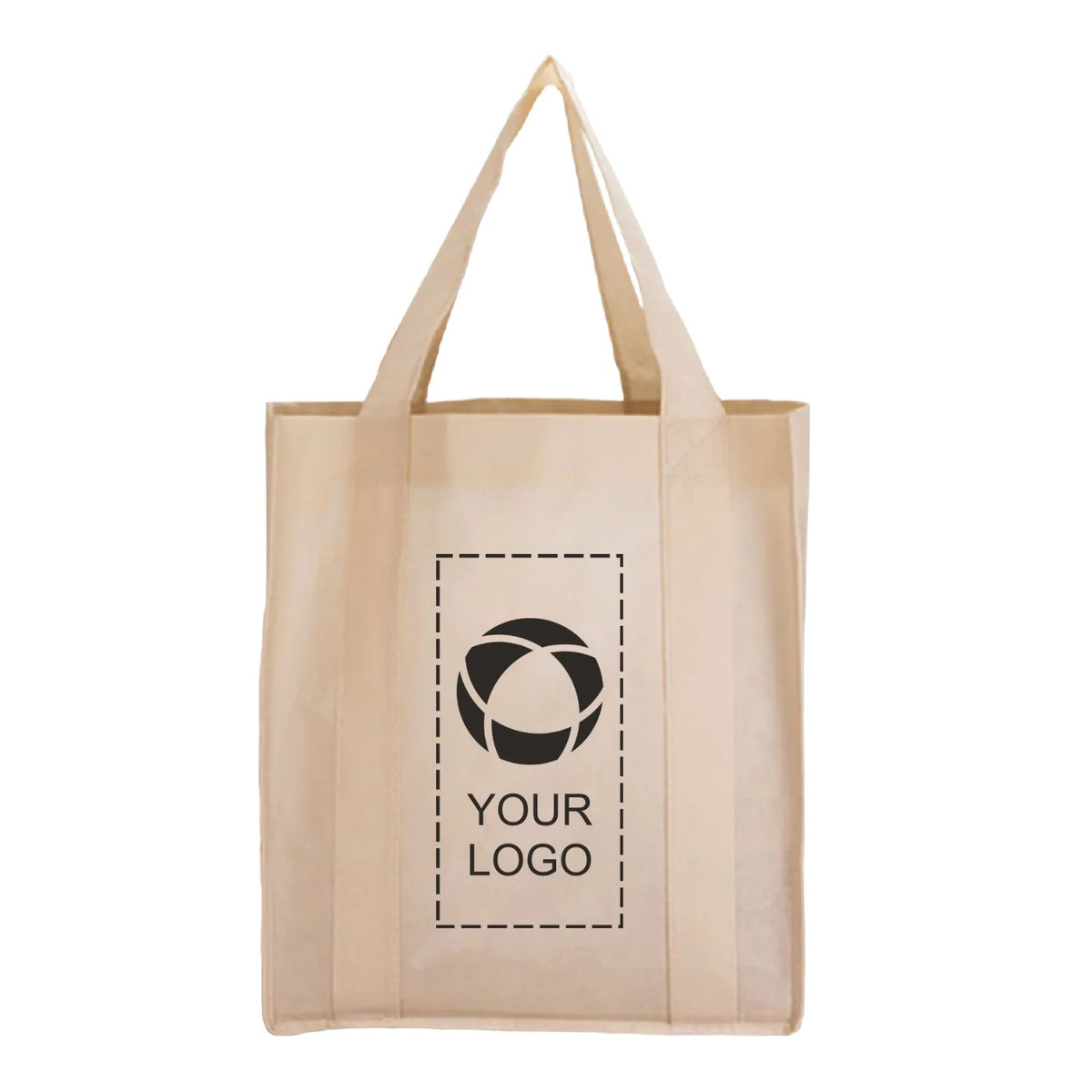 Coated Water Resistant Non-Woven Shopping Tote, 15 x 13 x 10 in