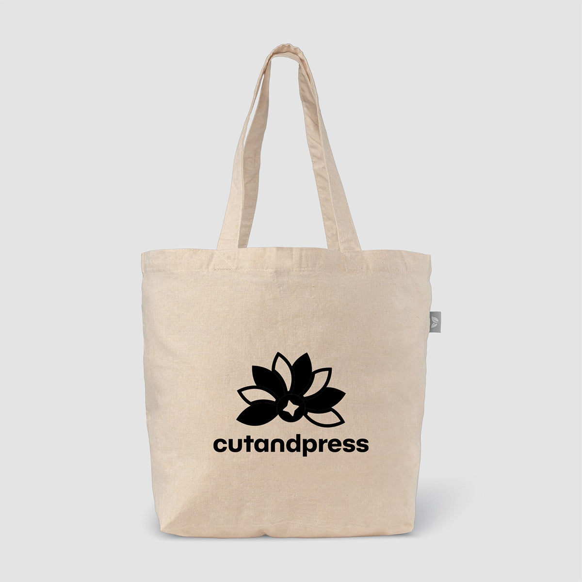 Recycled Cotton Blend Open Top Grocery Tote Bag, 13 x 19.7 in