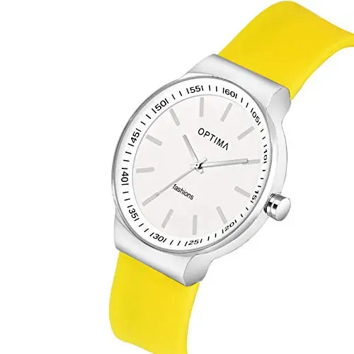 Optima Watch Men's Water Resistant Analogue Quartz Watch(yellow) Analogue Quartz Watch