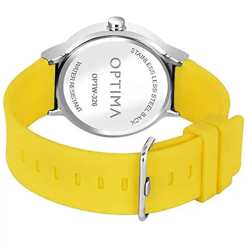 Optima Watch Men's Water Resistant Analogue Quartz Watch(yellow) Analogue Quartz Watch