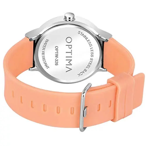 Analogue Quartz Watches Optima Watch Men's Water Resistant Analogue Quartz Watches(Orange)
