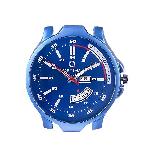 Optima Watch Men's Fashion Water Resistant Sports Slim Analogue Quartz Stainless Steel Leather Watches Mens Bracelet (Blue) optima-bags