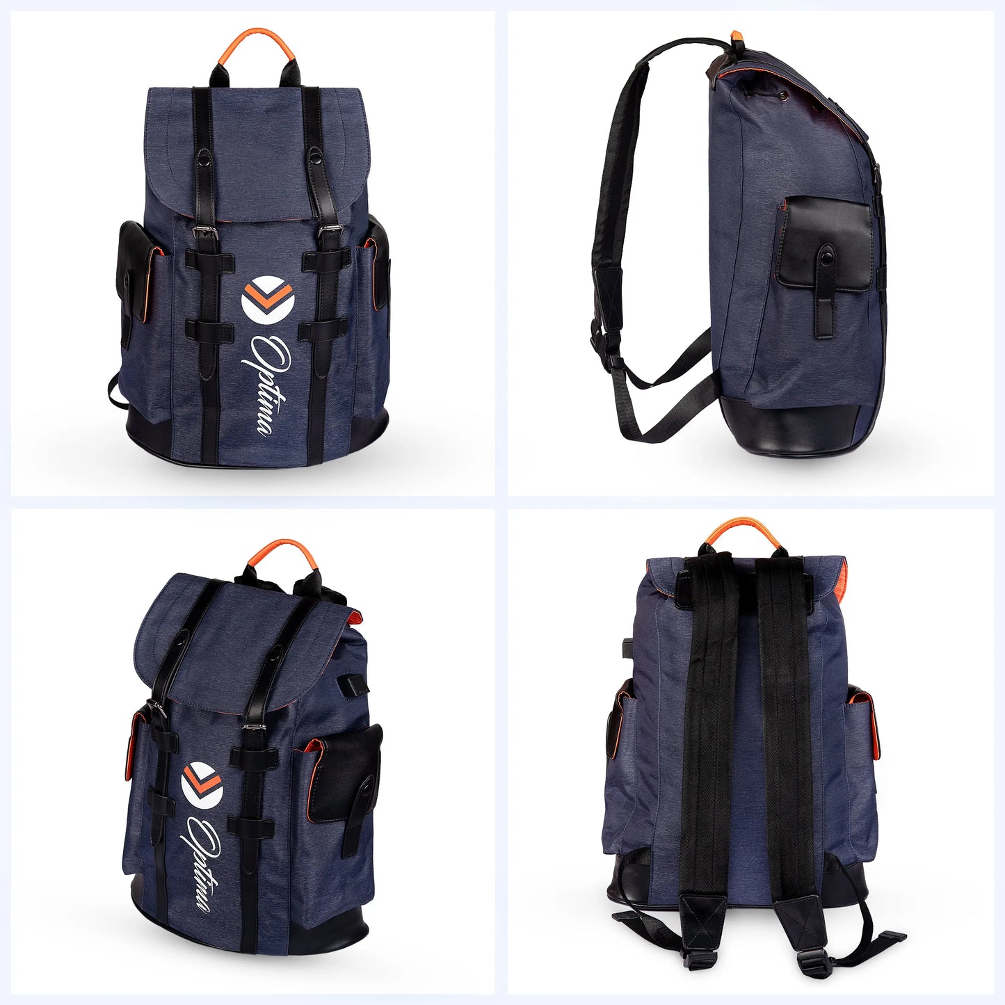 Carter Bag With Usb And Aux Port Backpack (Navy Blue) (OPT-N-041) optima-bags