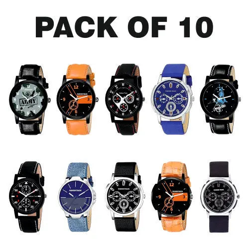 "10-Piece Optima Formal & Casual Analog Watch Combo for Men: Timeless Elegance in India"